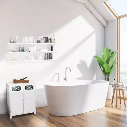 Mobiletto da terra bianco a 2 ante, monoposto