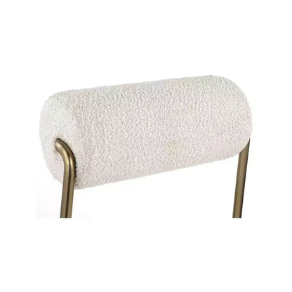 Sedia da pranzo in similpelle nera/crema e tessuto bouclé, set da 2