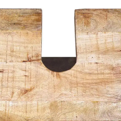 Mobile da bagno rustico marrone in legno di mango con specchio, singolo