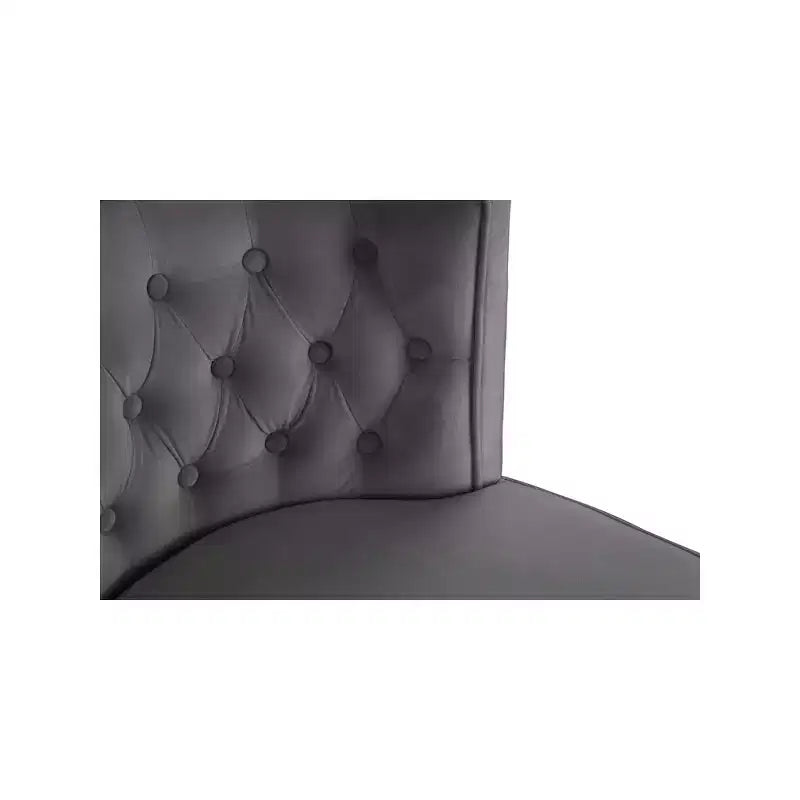 Sedie da pranzo in velluto verde/grigio con gambe dorate – Set da 2