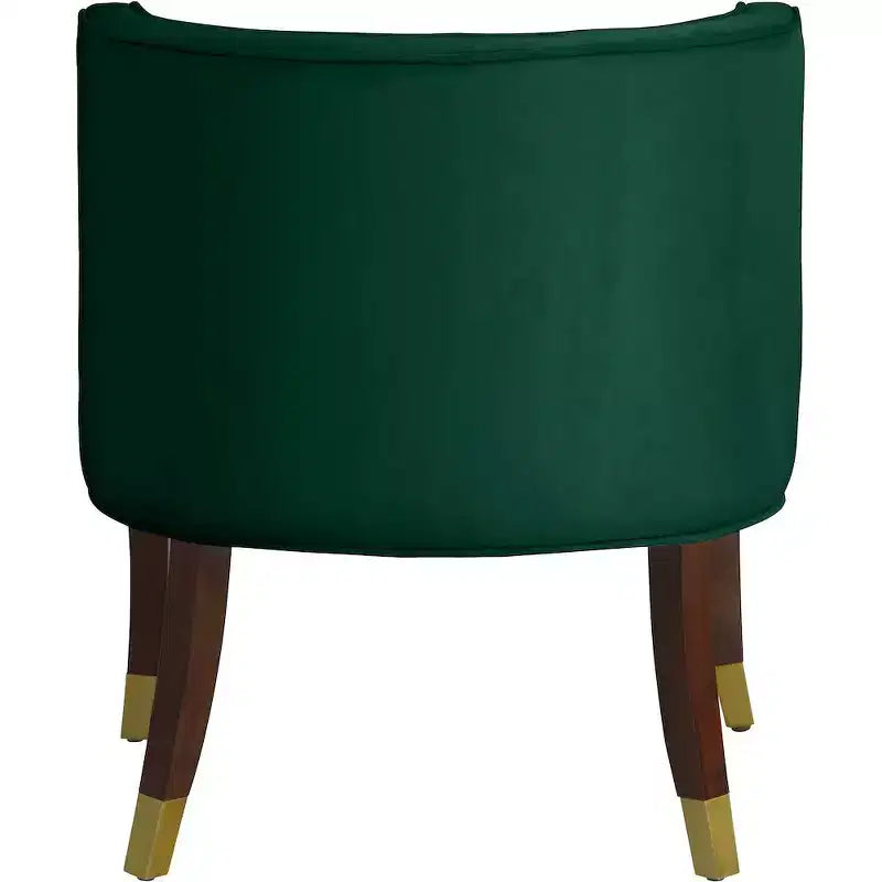Sedie da pranzo in velluto verde/grigio con gambe dorate – Set da 2