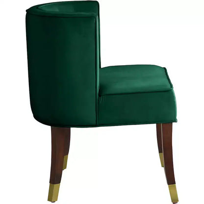 Sedie da pranzo in velluto verde/grigio con gambe dorate – Set da 2