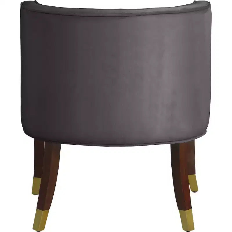 Sedie da pranzo in velluto verde/grigio con gambe dorate – Set da 2
