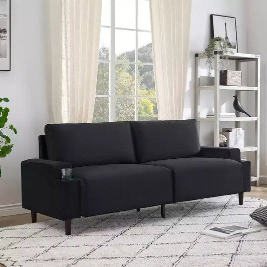 GustoWave Modern 80'' Sofa Couch - Loveseat Sofa with Cup Holders & Side Pockets, Deep Seat Sofa Couch for Living Room