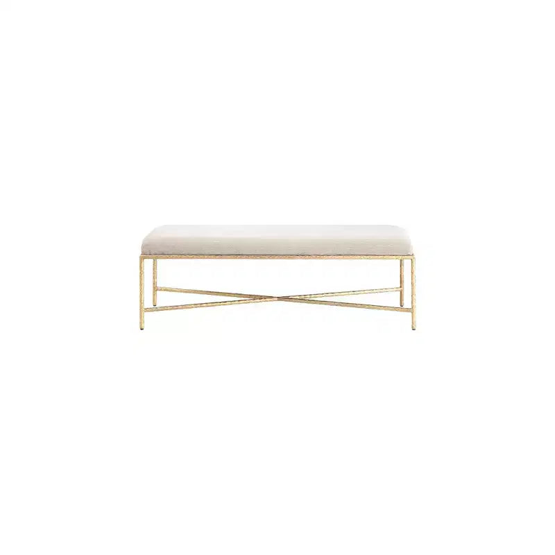 Panca imbottita in tessuto ciniglia, beige/crema, 1 posto, rettangolare
