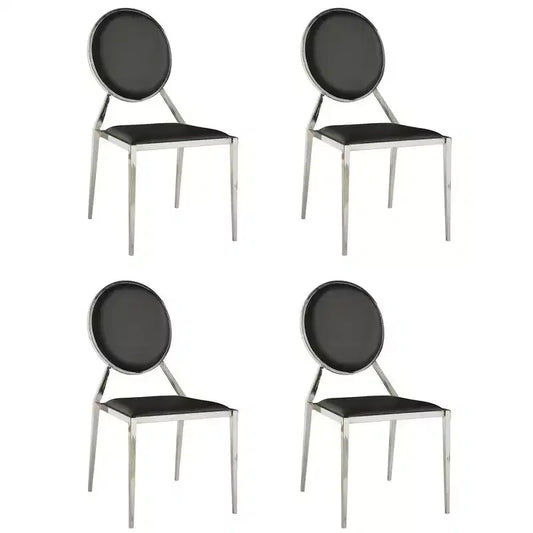 Chintaly Imports,Contemporary Round-Back Upholstered Side Chair - Set of 4