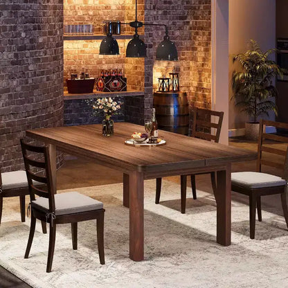 Tavolo da pranzo rettangolare in legno stile rustico, 4-6 posti