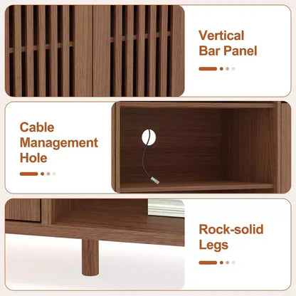 Mobile TV a 3 pezzi colore noce/legno con librerie per TV fino a 70", montaggio da 1 persona