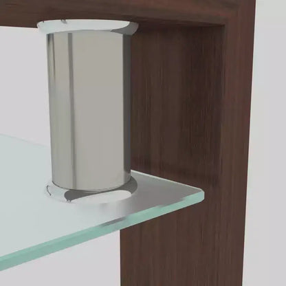 Tavolino da Caffè Rettangolare con Ripiano in Vetro Temperato Nero/Trasparente e Ferro, 1 pezzo
