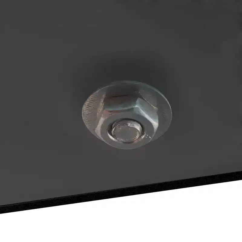 Tavolino da Caffè Rettangolare con Ripiano in Vetro Temperato Nero/Trasparente e Ferro, 1 pezzo