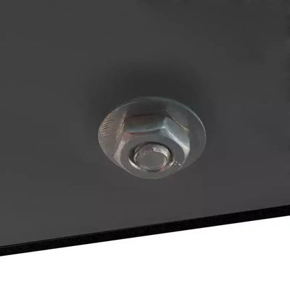 Tavolino da Caffè Rettangolare con Ripiano in Vetro Temperato Nero/Trasparente e Ferro, 1 pezzo
