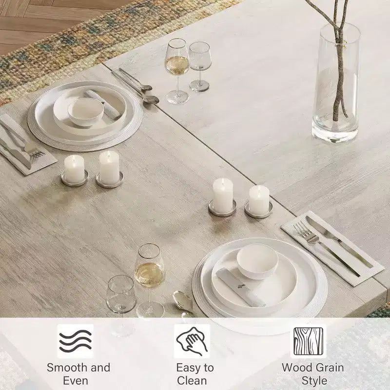 Tavolo da pranzo rettangolare in ferro nero + grigio/colori retrò, 6 posti a sedere