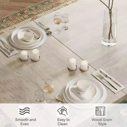 Tavolo da pranzo rettangolare in ferro nero + grigio/colori retrò, 6 posti a sedere