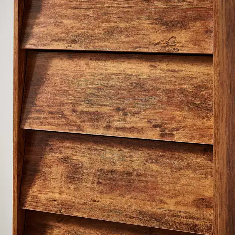 Cassettiera in legno, design smussato, Nera/Marrone, 4 cassetti / 6 cassetti