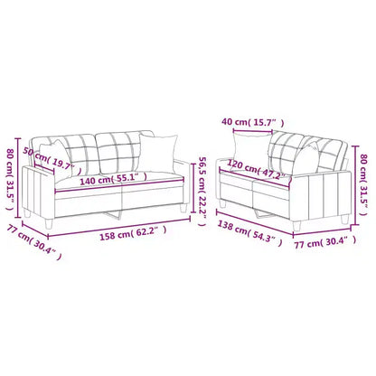 Set divani in similpelle antracite/nero – 4 posti