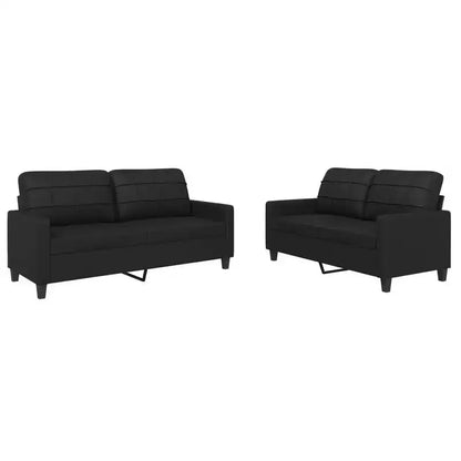 Set divani in similpelle antracite/nero – 4 posti