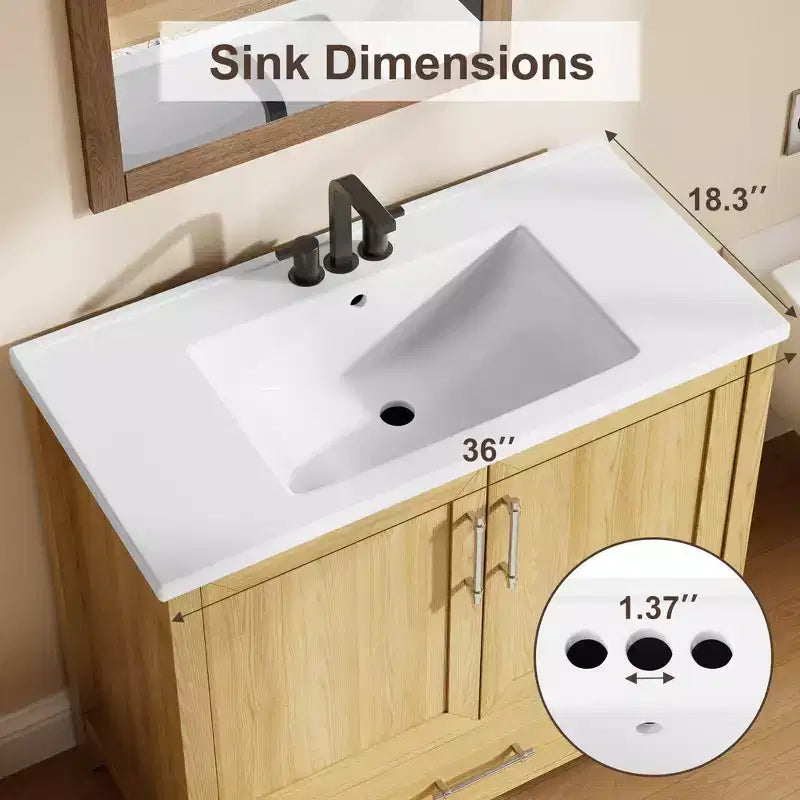 Mobile lavabo da bagno freestanding in verde chiaro/legno naturale/noce/bianco con lavello, 24"/30"/36", singolo