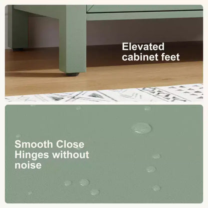 Mobile lavabo da bagno freestanding in verde chiaro/legno naturale/noce/bianco con lavello, 24"/30"/36", singolo
