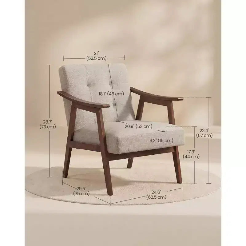 Poltrona imbottita in similpelle trapuntata beige/nero/marrone/bianco, stile Mid-Century, seduta singola