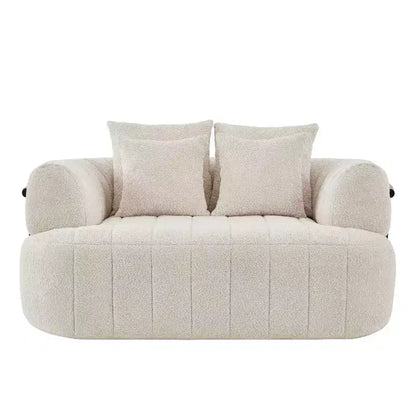 Chaise longue oversize in bouclé beige/kaki, 1 posto