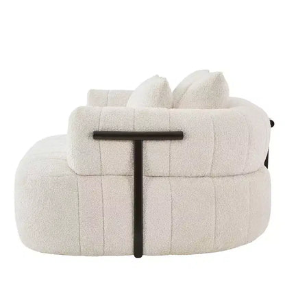 Chaise longue oversize in bouclé beige/kaki, 1 posto