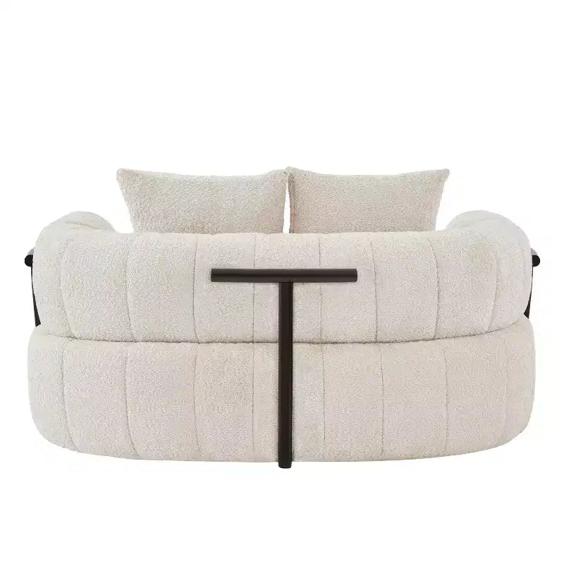 Chaise longue oversize in bouclé beige/kaki, 1 posto