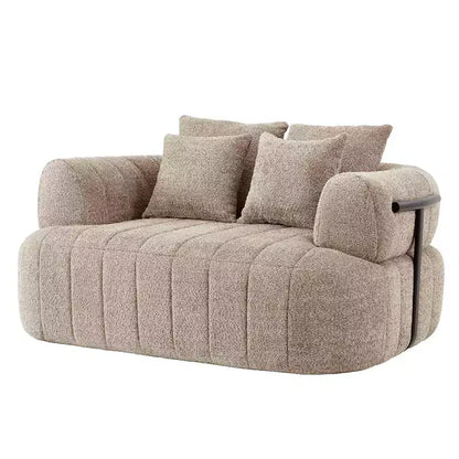 Chaise longue oversize in bouclé beige/kaki, 1 posto