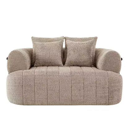 Chaise longue oversize in bouclé beige/kaki, 1 posto