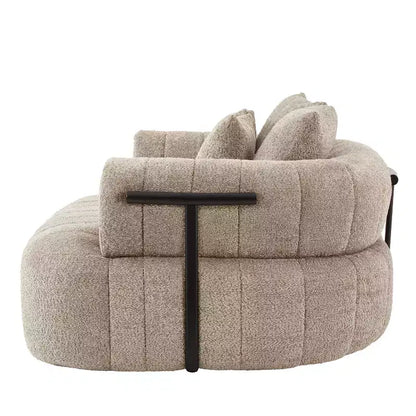 Chaise longue oversize in bouclé beige/kaki, 1 posto