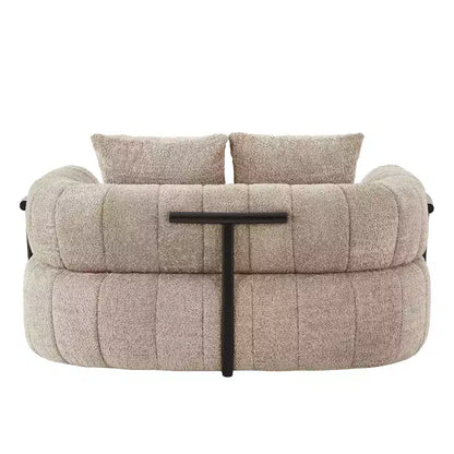 Chaise longue oversize in bouclé beige/kaki, 1 posto