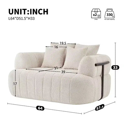 Chaise longue oversize in bouclé beige/kaki, 1 posto