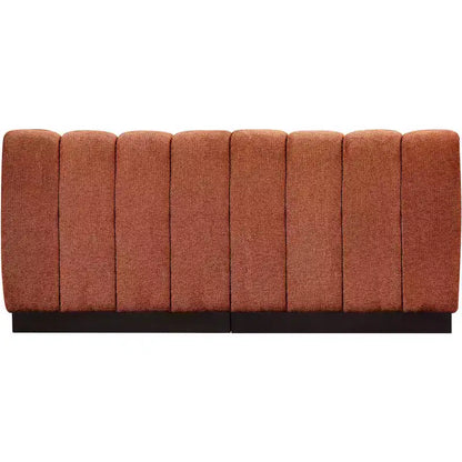 Divano modulare a 2 posti in tessuto ciniglia cognac / crema / verde / grigio