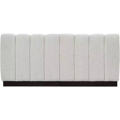 Divano modulare a 2 posti in tessuto ciniglia cognac / crema / verde / grigio