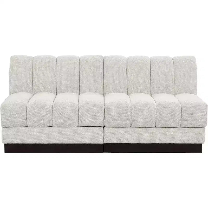 Divano modulare a 2 posti in tessuto ciniglia cognac / crema / verde / grigio