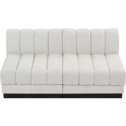 Divano modulare a 2 posti in tessuto ciniglia cognac / crema / verde / grigio