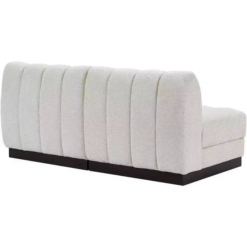 Divano modulare a 2 posti in tessuto ciniglia cognac / crema / verde / grigio