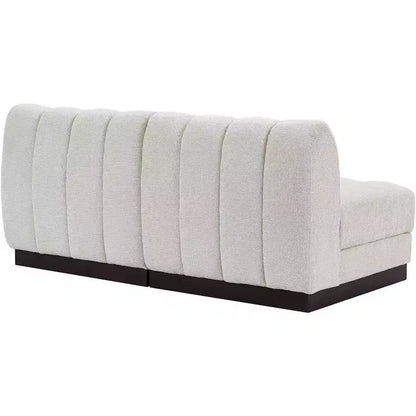Divano modulare a 2 posti in tessuto ciniglia cognac / crema / verde / grigio