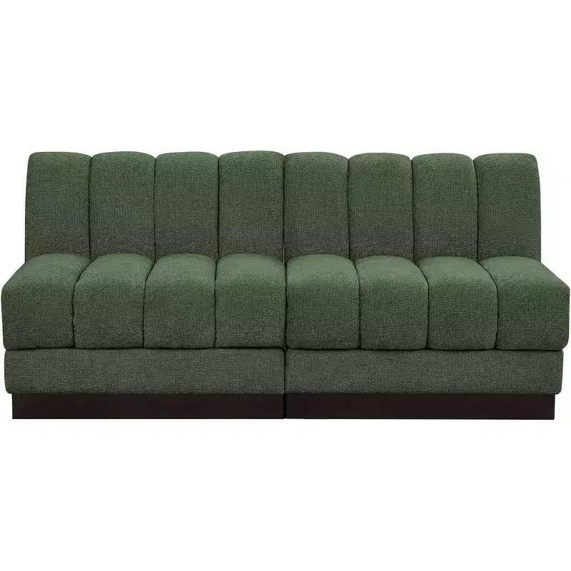 Divano modulare a 2 posti in tessuto ciniglia cognac / crema / verde / grigio
