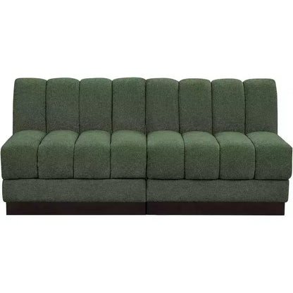 Divano modulare a 2 posti in tessuto ciniglia cognac / crema / verde / grigio