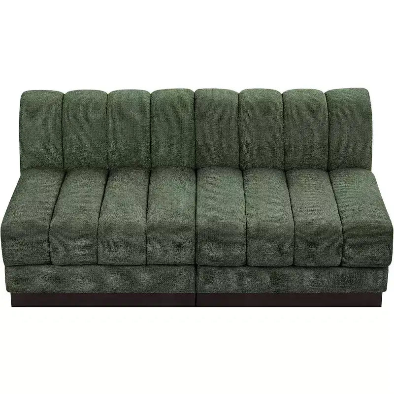 Divano modulare a 2 posti in tessuto ciniglia cognac / crema / verde / grigio