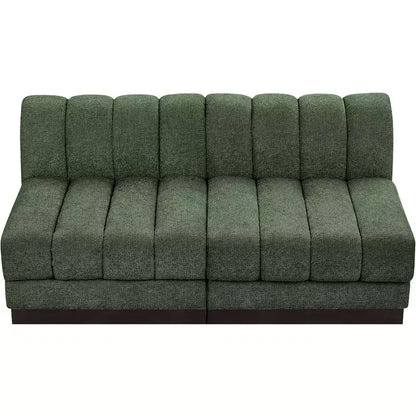 Divano modulare a 2 posti in tessuto ciniglia cognac / crema / verde / grigio