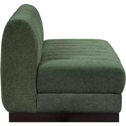Divano modulare a 2 posti in tessuto ciniglia cognac / crema / verde / grigio