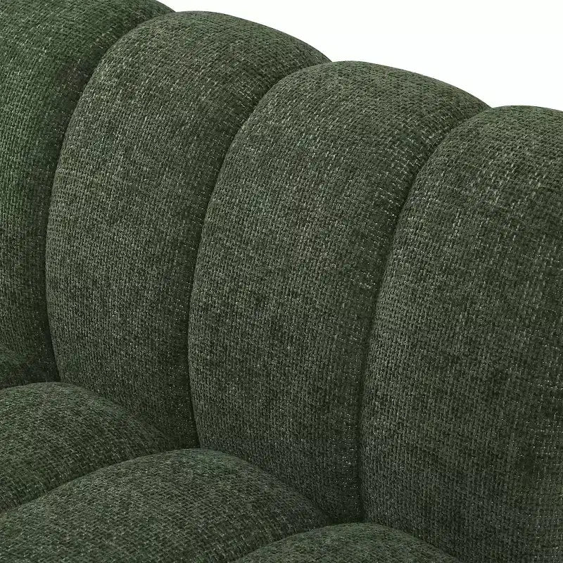 Divano modulare a 2 posti in tessuto ciniglia cognac / crema / verde / grigio