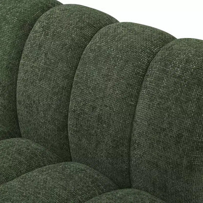 Divano modulare a 2 posti in tessuto ciniglia cognac / crema / verde / grigio