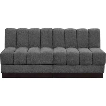 Divano modulare a 2 posti in tessuto ciniglia cognac / crema / verde / grigio