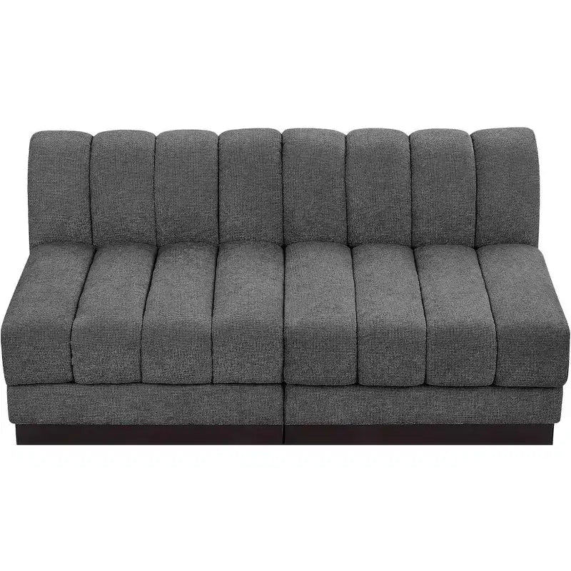 Divano modulare a 2 posti in tessuto ciniglia cognac / crema / verde / grigio