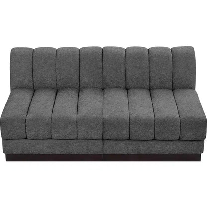Divano modulare a 2 posti in tessuto ciniglia cognac / crema / verde / grigio
