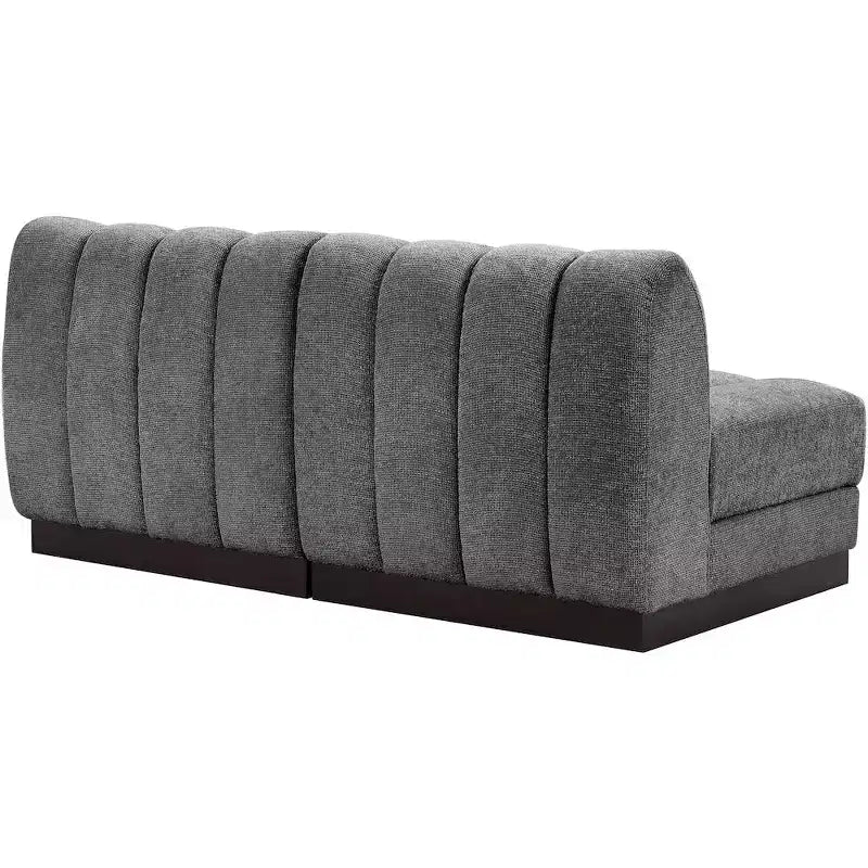 Divano modulare a 2 posti in tessuto ciniglia cognac / crema / verde / grigio
