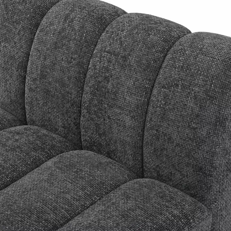 Divano modulare a 2 posti in tessuto ciniglia cognac / crema / verde / grigio