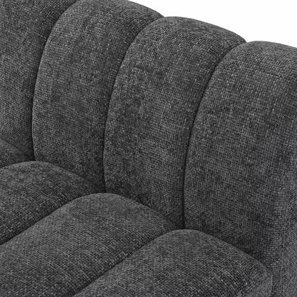 Divano modulare a 2 posti in tessuto ciniglia cognac / crema / verde / grigio